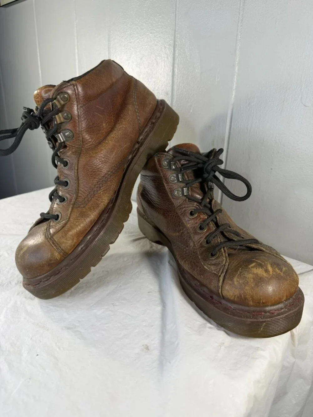 Vintage Docs Dr. Martens 8287 Brown Leather Boots Sz UK 9 US 10 Men Made England